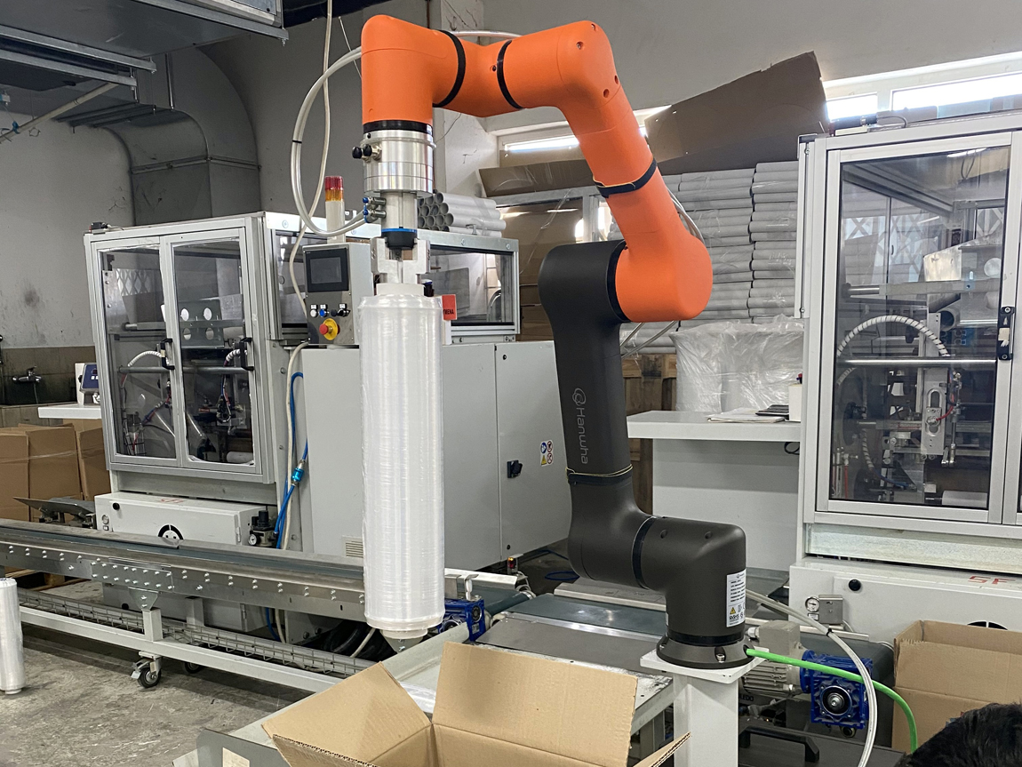 Hanwha cobot in a cell